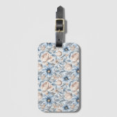 Blauw & Blush Botanisch Aquarel Bagagelabel (Voorkant (verticaal))