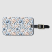 Blauw & Blush Botanisch Aquarel Bagagelabel (Voorkant (horizontaal))