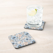 Blauw & Blush Botanisch Aquarel Bier Onderzetter (Rechterzijde)