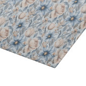 Blauw & Blush Botanisch Aquarel Snijplank (Hoek)