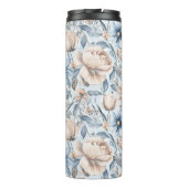Blauw & Blush Botanisch Aquarel Thermosbeker (Achterkant)