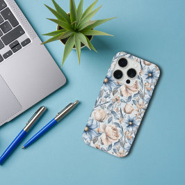 Blauw & Blush Botanisch Waterverf iPhone 15 Pro Case