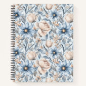 Blauw & Blush Botanisch Waterverf Notitieboek (Voorkant)
