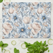 Blauw & Blush Botanisch Waterverf Theedoek (Gevouwen)