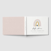 BLAUW BLUSH RAINBOW HEART KINDER BABY SHOWER GASTENBOEK (Volledig)