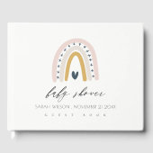 BLAUW BLUSH RAINBOW HEART KINDER BABY SHOWER GASTENBOEK (Voorkant)