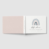 BLAUW BLUSH RAINBOW HEART KINDER BABY SHOWER GASTENBOEK (Volledig)