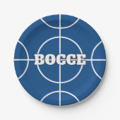 Blauw Bocce Ball Spel aangepaste papieren feestbor Bordje (Voorkant)