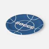 Blauw Bocce Ball Spel aangepaste papieren feestbor Bordje (Gekanteld)