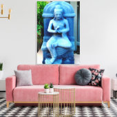 blauw boeddha - doek canvas afdruk (Insitu (Woonkamer))