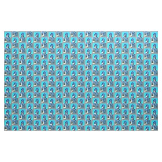 blauw boeddha - patroon stof (Yard (91,4 cm))