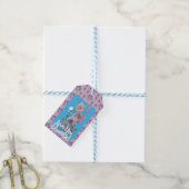 Blauw boedgie Waterverf floral Damage Gift Label Cadeaulabel (Met Touw)