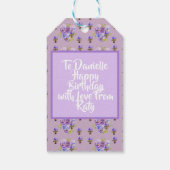 Blauw boedgie Waterverf floral Damage Gift Label Cadeaulabel (Achterkant)