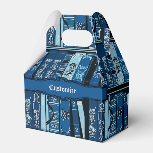 Blauw boek planken  boeken gevel bedankdoosjes (Voorkant Zijde)