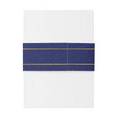 Blauw Boekendoek Gouden Bloei Monogram Huwelijk Uitnodigingen Wikkel (Achterkant Voorbeeld)