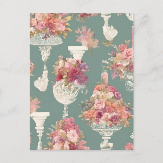  blauw boeket briefkaart (Voorkant)