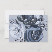 blauw boeket | Floral Wedding Maaltijdkeuze RSVP (Achterkant)
