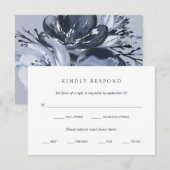 blauw boeket | Floral Wedding Maaltijdkeuze RSVP (Voorkant / Achterkant)