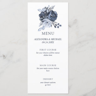 blauw boeket Floral Wedding Menu