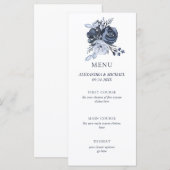blauw boeket | Floral Wedding Menu (Voorkant / Achterkant)