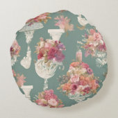  blauw boeket rond kussen (Achterkant)