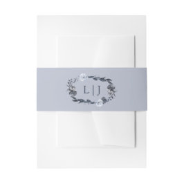 Blauw boeket | Waterverf bloemenbruiloft Uitnodigingen Wikkel