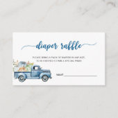 Blauw Boerderij Truck Pompoenen Baby shower Luier  Informatiekaartje (Voorkant)