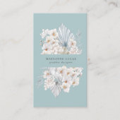 Blauw Boheems Bloemen Visitekaartje (Voorkant)