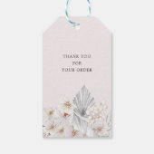Blauw bohemien bloemmotief cadeaulabel (Achterkant)