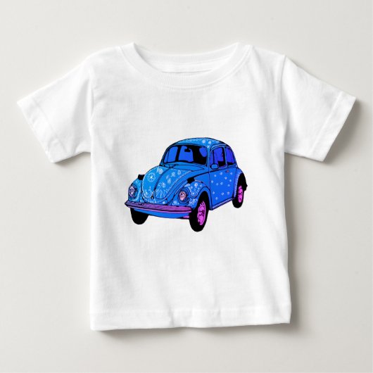 Blauw Boho Auto Fine Jersey T-shirt, wit (Voorkant)
