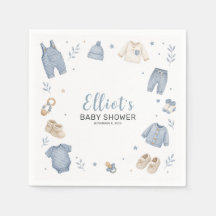 Blauw Boho Babykleren Baby Shower Papier
