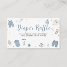 Blauw Boho Babykleren Luier Raffle Kaart