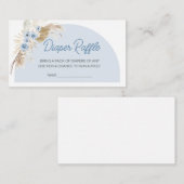Blauw Boho Barly Wachten Baby shower Luier Raffle Informatiekaartje (Voorkant / Achterkant)