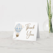 Blauw Boho Beer Babyshower  Bedankkaart (Voorkant)