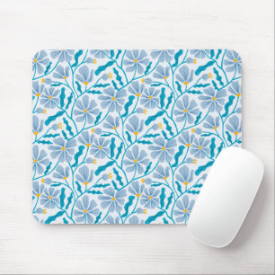 Blauw Boho Bloempatroon Muismat