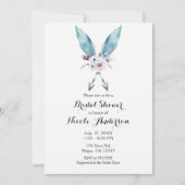 Blauw Boho Bohemian Arrows Veer Bloemen Party Kaart (Voorkant)