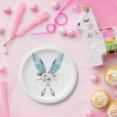 Blauw Boho Bohemian Arrows Veer Bloemen Party Papieren Bordje (Feest)