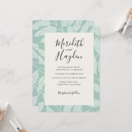 Blauw Boho Botanisch huwelijk Kaart