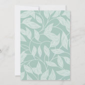 Blauw Boho Botanisch huwelijk Kaart (Achterkant)