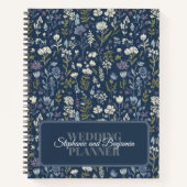 Blauw Boho Botanisch Huwelijk Notitieboek (Voorkant)