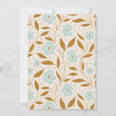 Blauw Boho Botanische bruiloft Kaart (Achterkant)