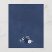 Blauw Boho Chic Bloemige BUDGET Trouw Uitnodiging (Achterkant)