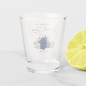 Blauw Boho Chic Rozen Elegante Bruidsmeisjes Borre Shot Glas (Achterkant)