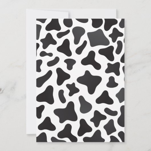 Blauw Boho Hoogland Kalf Babyshower Kaart (Achterkant)