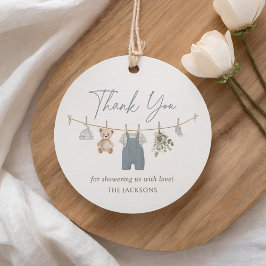 Blauw Boho Jongen Babykleren Baby Shower Bedankjes Labels