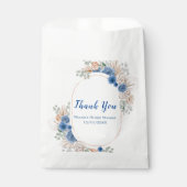 Blauw Boho Pampas Gras Bruidsdouche Bedankzakje (Voorkant)