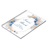 Blauw Boho Pampas Gras Bruiloft Feest Gast  Notitieboek (Linkerzijde)