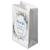 Blauw Boho Pampas Gras Bruiloftsborrel Klein Cadeauzakje (Voorkant Gekanteld)