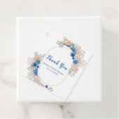 Blauw Boho Pampas Gras Bruiloftsfeest Bedankjes Labels (In situ)