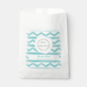 Blauw boho-patroon logo zakelijk promotiedocument bedankzakje (Voorkant)